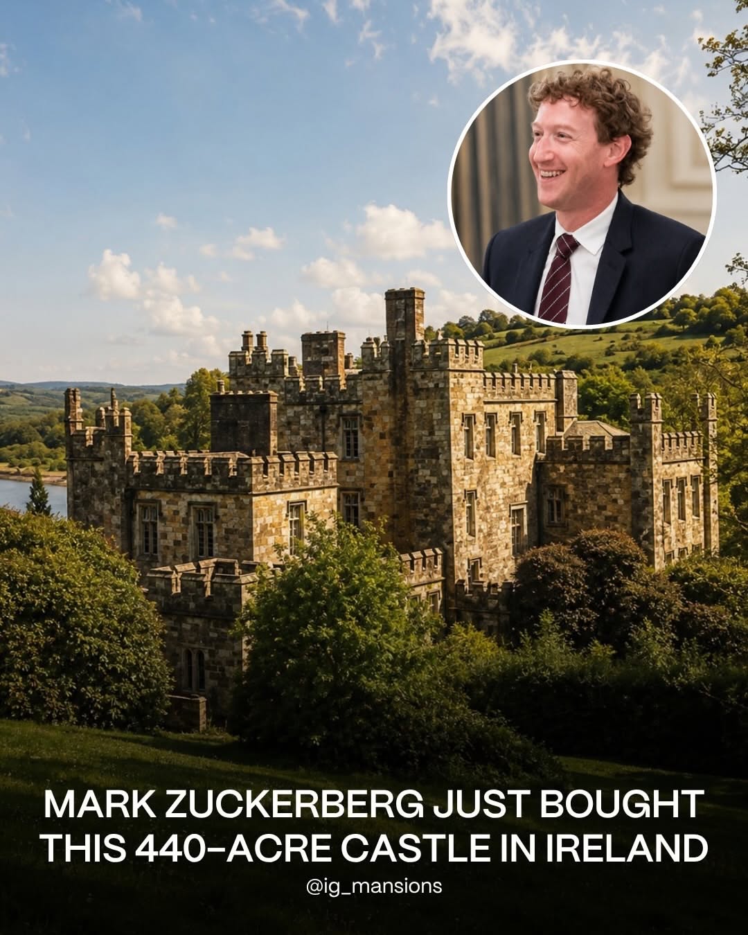 🏰 Mark Zuckerberg and Priscilla Chan have reportedly bought Strancally Castle, a gothic-style estate in County Waterford, Ireland. Built in 1830, the historic castle sits on roughly 440 acres in the Blackwater Valley and will be used as a base for the family during visits to Ireland, where Meta has its international headquarters. The off-market sale price has not been disclosed, though reports estimate the estate’s value between €20M and €30M.⁠

Follow @litestream.realestate to discover and book extraordinary private estates, islands and experiences from within our global family office investor network.
⁠
#markzuckerberg #irishcastle #sold